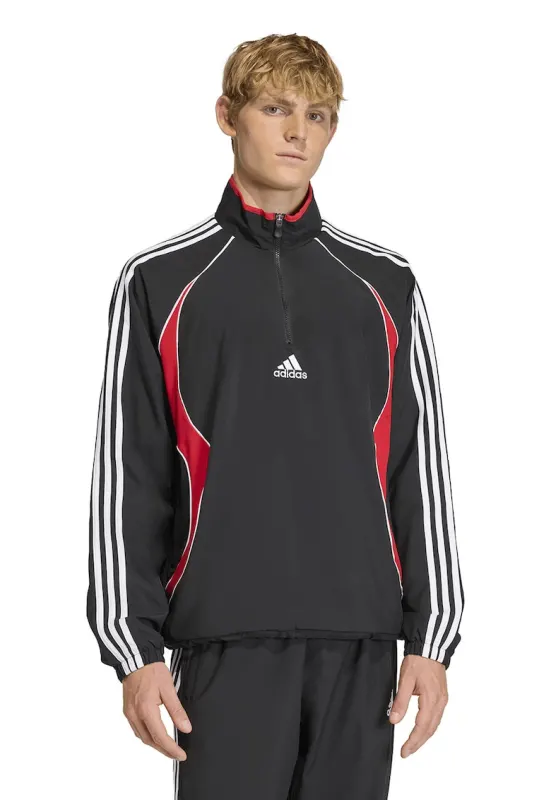 Bluza de trening cu fenta cu fermoar si logo - Rosu/Alb/Negru