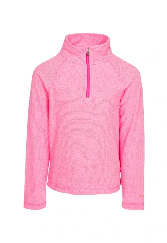 Bluza de trening cu fermoar scurt si guler inalt Meadows - Roz pastel