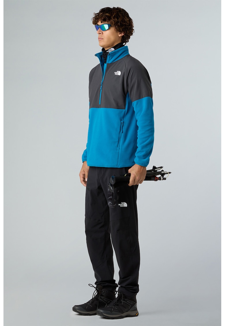 Bluza de trening cu fermoar scurti pentru drumetii Glacier - Albastru pastel/Gri
