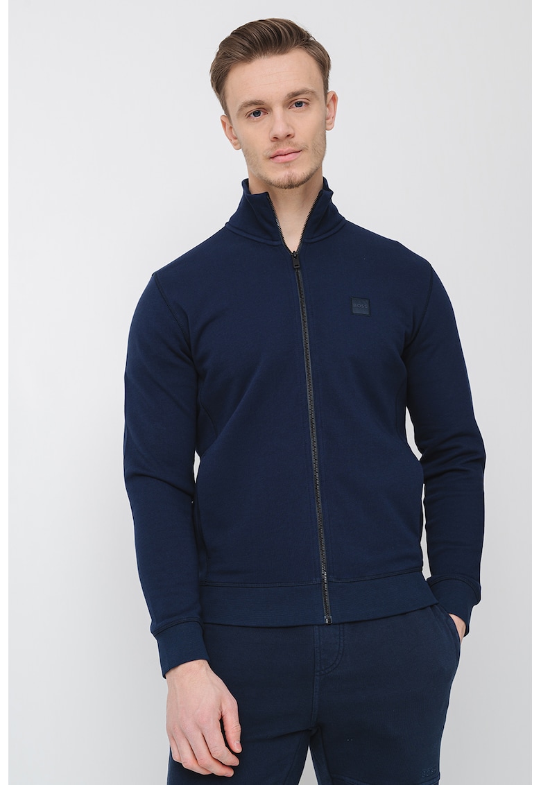 Bluza de trening cu fermoar si aplicatie logo discreta Zestart - Bleumarin