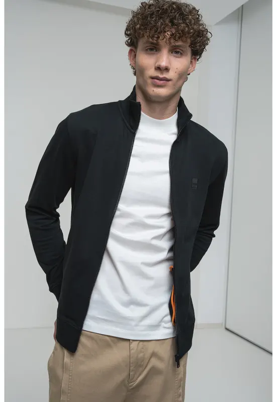 Bluza de trening cu fermoar si aplicatie logo discreta Zestart - Negru