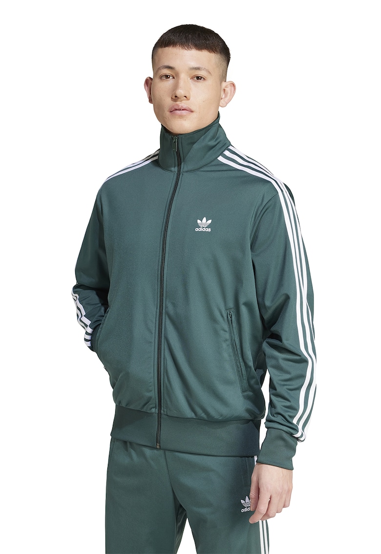 Bluza de trening cu fermoar si guler inalt Firebird - Alb/Verde aquamarin