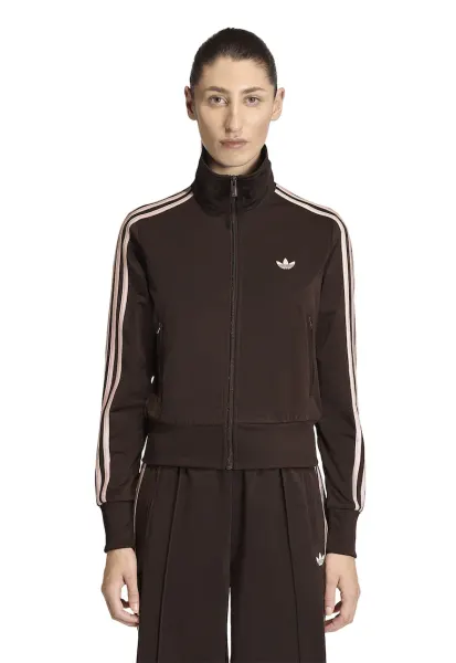 Bluza de trening cu fermoar si logo Classic - Maro inchis/Roz pal