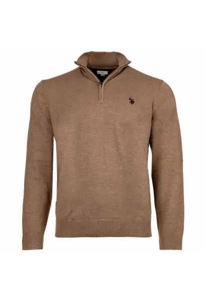 Bluza de trening cu guler inalt - Bej