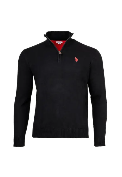 Bluza de trening cu guler inalt - Negru