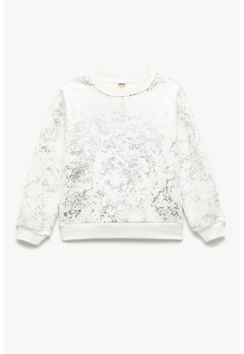 Bluza de trening cu imprimeu abstract - Alb/Gri