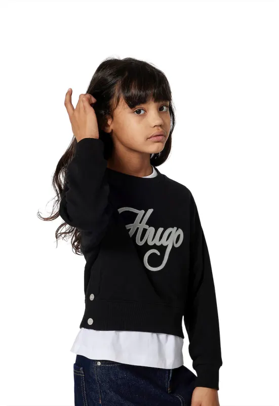 Bluza de trening cu imprimeu logo - Alb/Negru