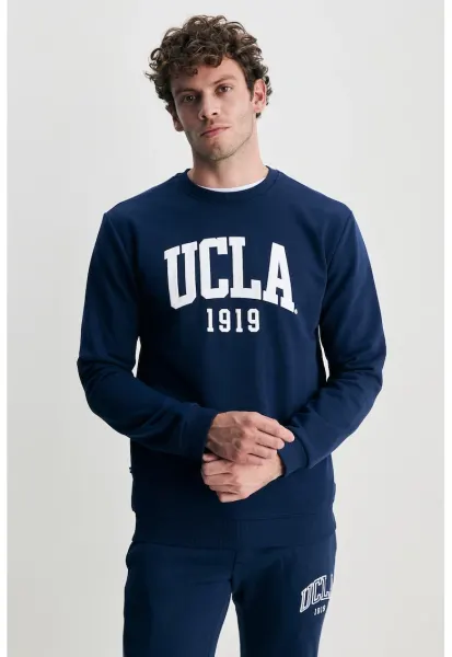Bluza de trening cu imprimeu logo Baldwin - Bleumarin