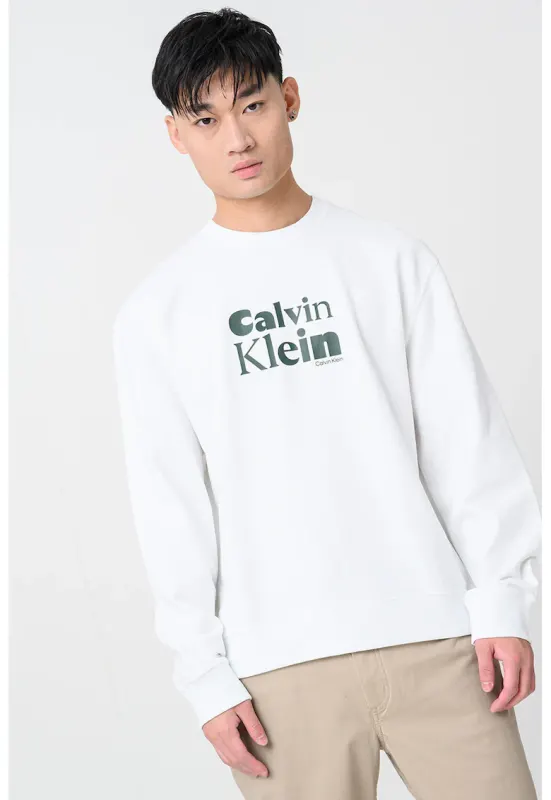 Bluza de trening cu imprimeu logo - Negru/Alb murdar