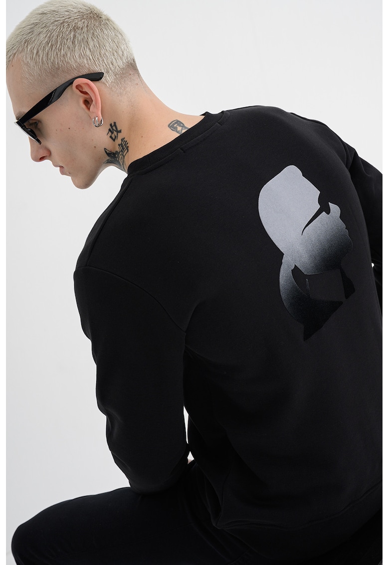 Bluza de trening cu imprimeu logo - Negru/Gri