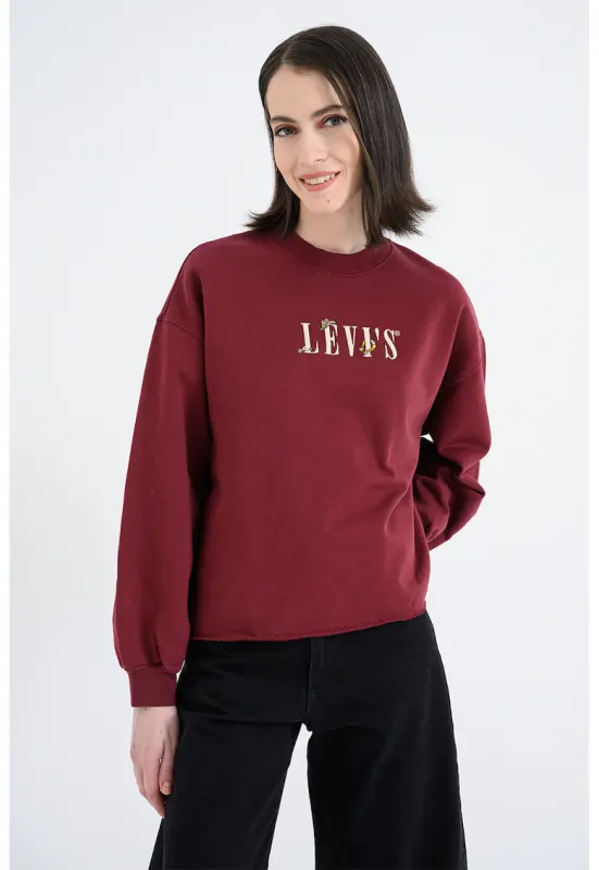 Bluza de trening cu imprimeu logo - Rosu inchis
