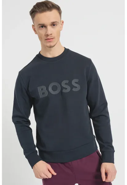 Bluza de trening cu imprimeu logo Salbo - Negru