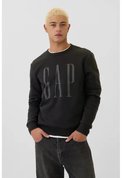 Bluza de trening cu imprimeu logo supradimensionat - Negru