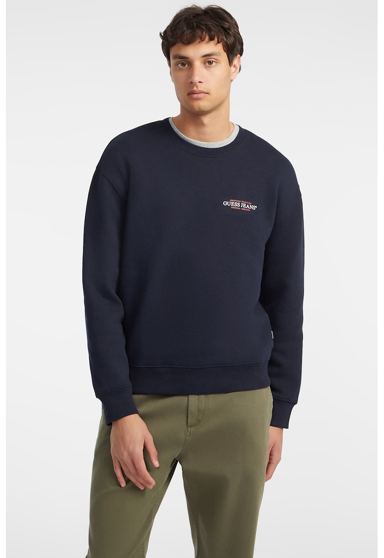 Bluza de trening cu imprimeu pe piept - Bleumarin