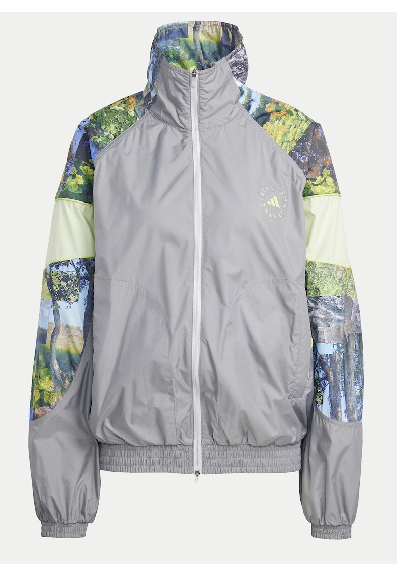 Bluza de trening cu imprimeu si guler