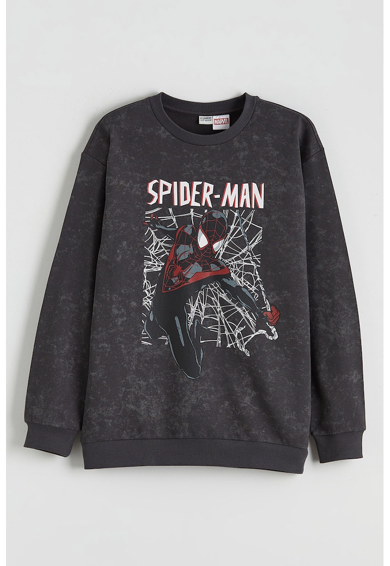 Bluza de trening cu imprimeu Spider-Man - Rosu/Alb/Gri inchis melange