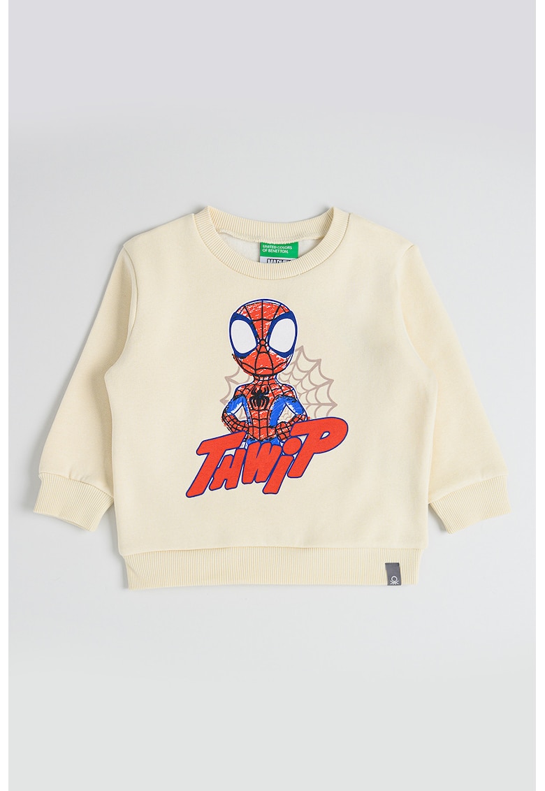 Bluza de trening cu imprimeu Spiderman - Rosu/Bej