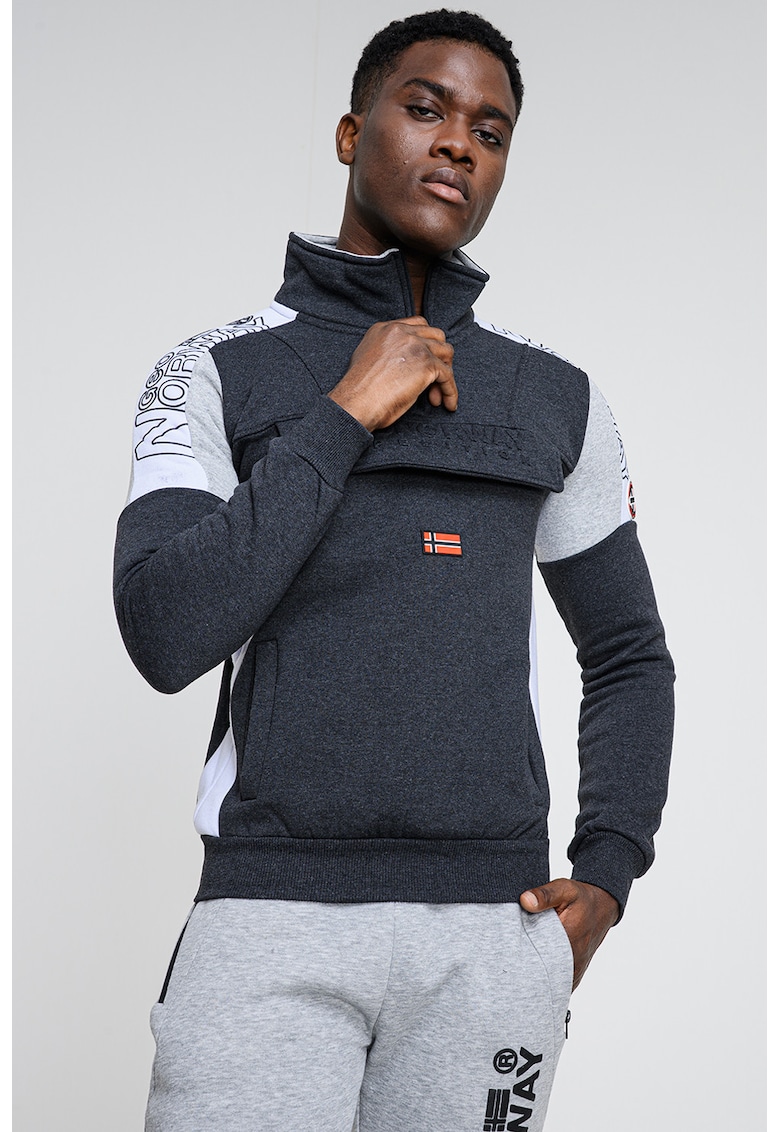 Bluza de trening cu logo Fagostino - Gri inchis melange