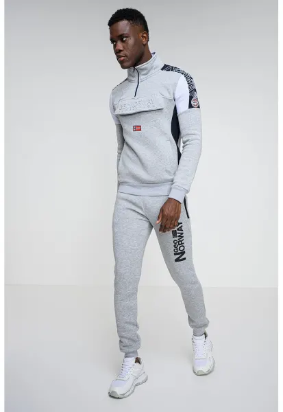 Bluza de trening cu logo Fagostino - Gri melange