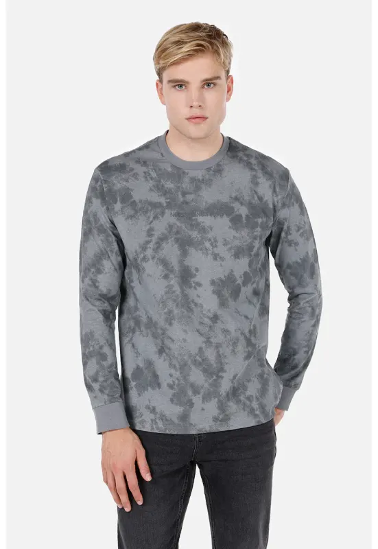 Bluza de trening cu model tie-dye - Gri deschis/Gri inchis