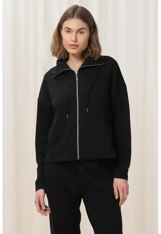 Bluza de trening de casa cu fermoar - Negru