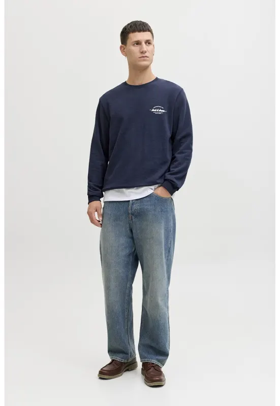 Bluza de trening din amestec de bumbac organic cu logo discret - Bleumarin