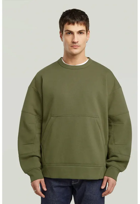 Bluza de trening din amestec de bumbac organic - Verde feriga
