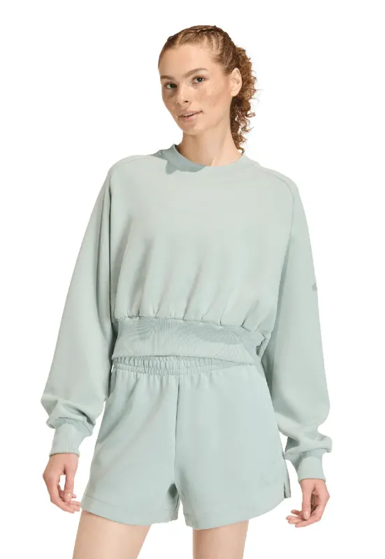 Bluza de trening din amestec de modal cu croiala lejera Soft Lux - Alb/Verde pal