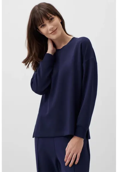Bluza de trening din amestec de modal cu slituri laterale - Bleumarin