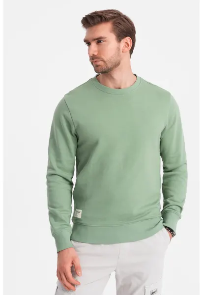 Bluza de trening din bumbac cu decolteu la baza gatului - Verde fistic