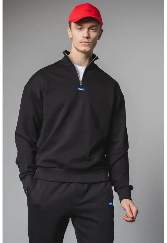 Bluza de trening din bumbac cu fermoar scurt Neeler - Negru