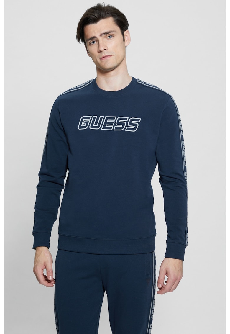 Bluza de trening din bumbac cu segmente logo - Bleumarin