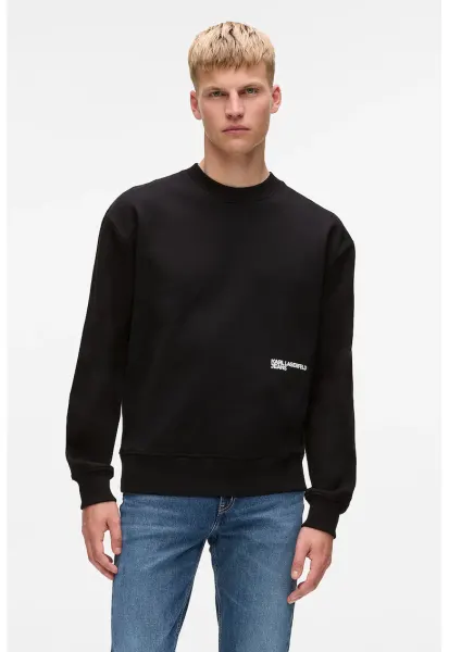 Bluza de trening din bumbac organic cu imprimeu text - Negru