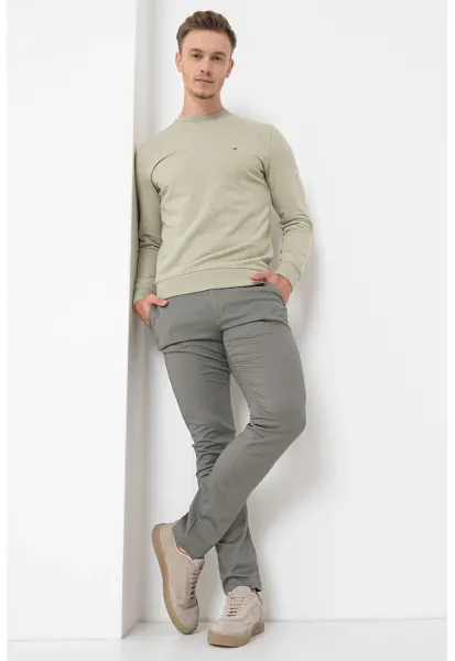 Bluza de trening din bumbac organic cu logo - Verde sparanghel