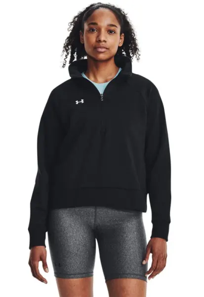 Bluza de trening din fleece cu fenta cu fermoar pentru fitness UA Rival - Negru