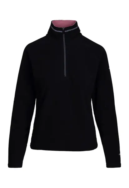 Bluza de trening din fleece cu fenta cu fermoar Skylar - Negru/Roz deschis