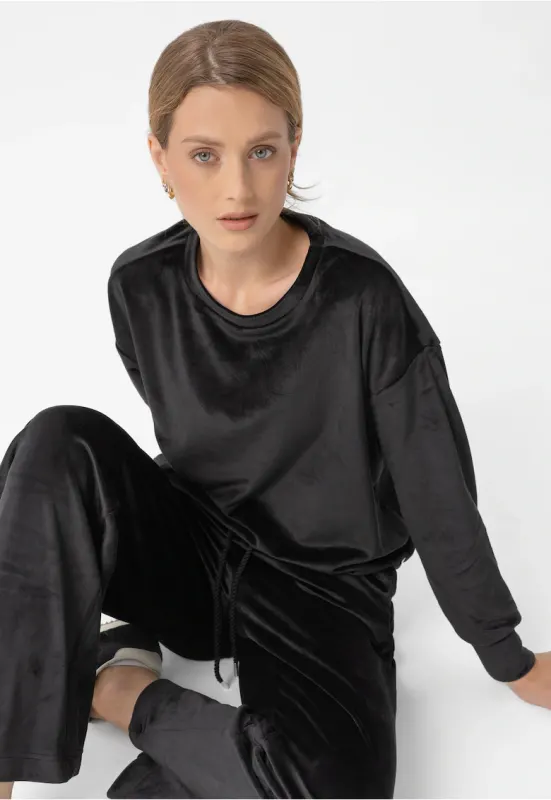 Bluza de trening din velur  B-Carla - dama - lejer - negru - Negru