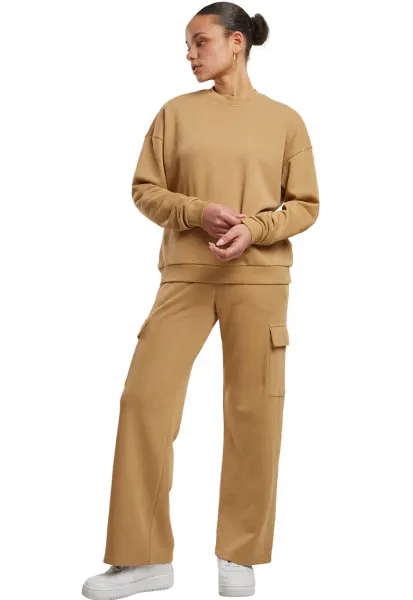 Bluza de trening lejera cu maneci cazute - Bej