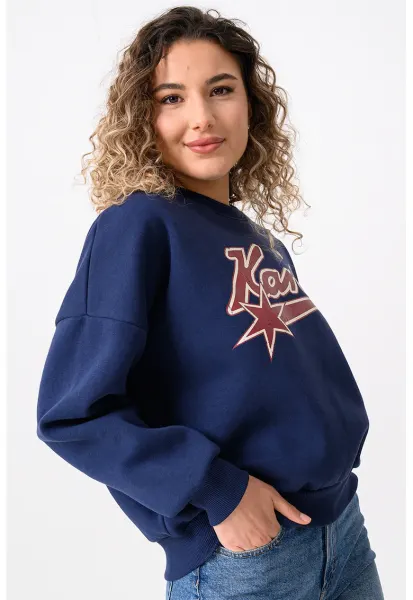 Bluza de trening lejera din amestec de bumbac cu logo - Rosu inchis/Bleumarin