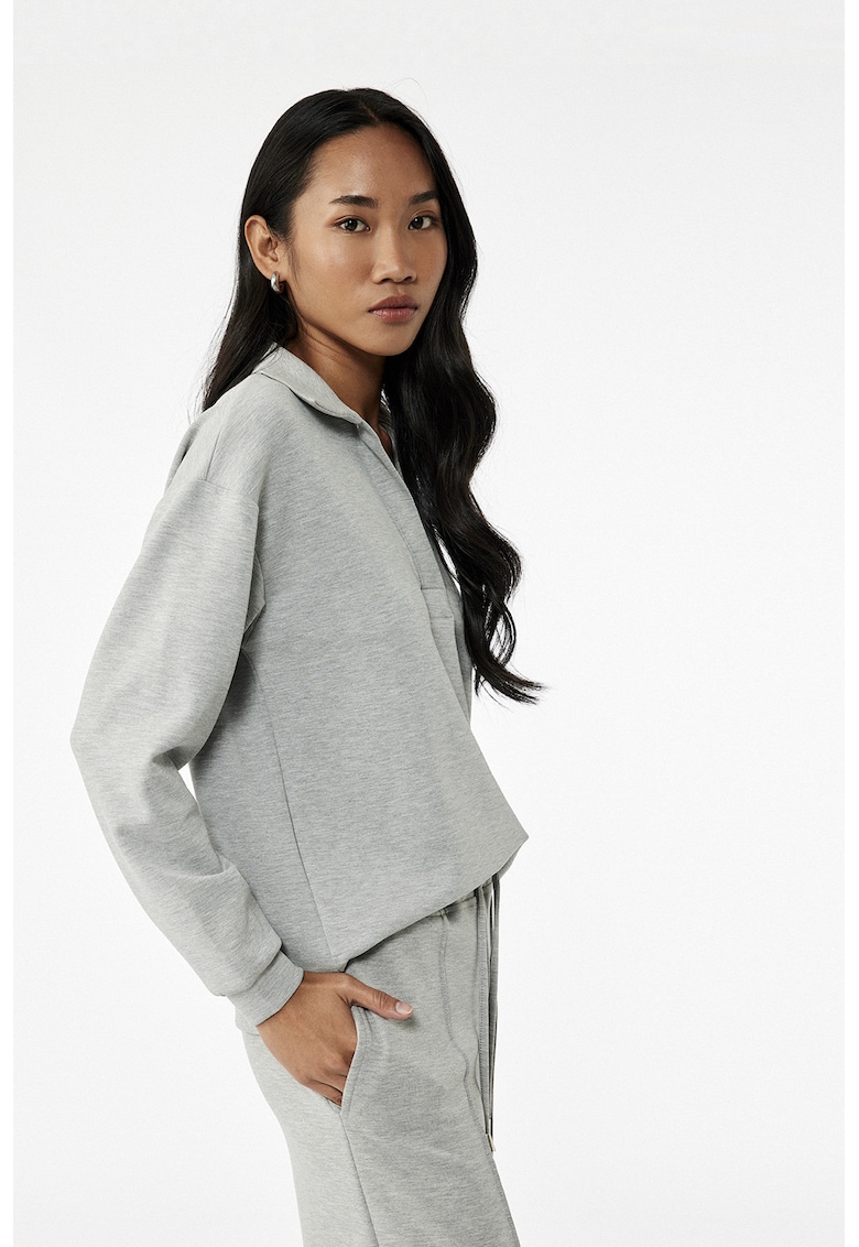 Bluza de trening poo din amestec de modal - Gri deschis melange