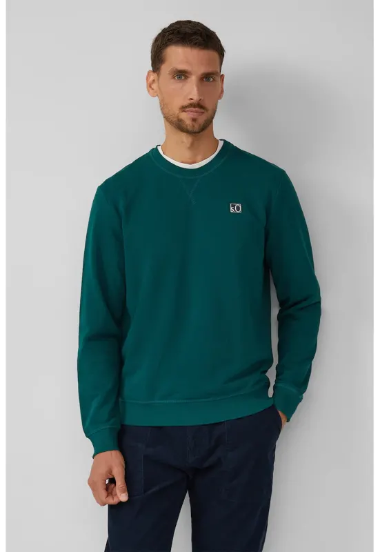 Bluza de trening regular-fit cu aplicatie logo - Verde inchis