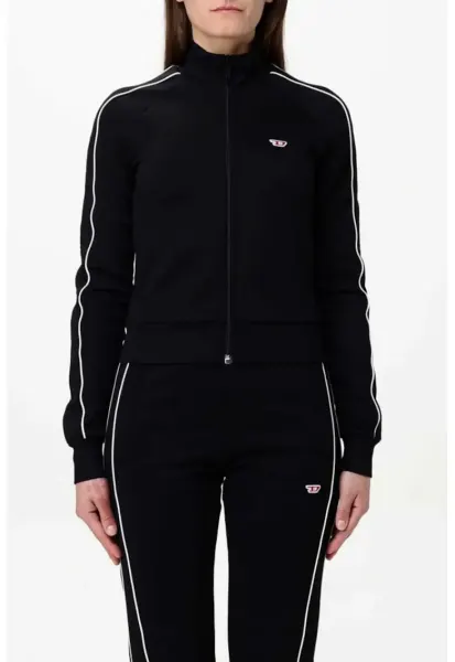 Bluza de trening regular fit cu fermoar - Negru