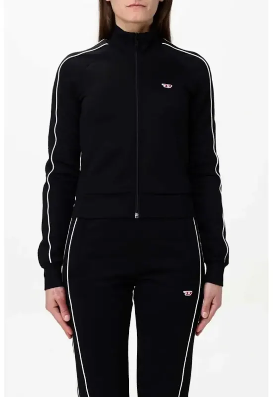 Bluza de trening regular fit cu fermoar - Negru