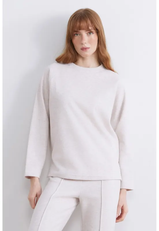 Bluza de trening regular-fit cu model uni - Alb