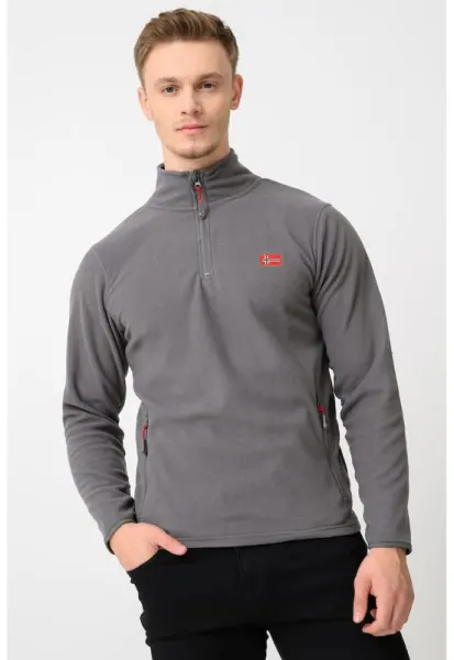Bluza de trening slim fit cu fermoar Ulysse - Gri inchis