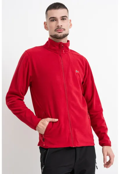 Bluza de trening slim fit cu fermoar Ulysse - Rosu