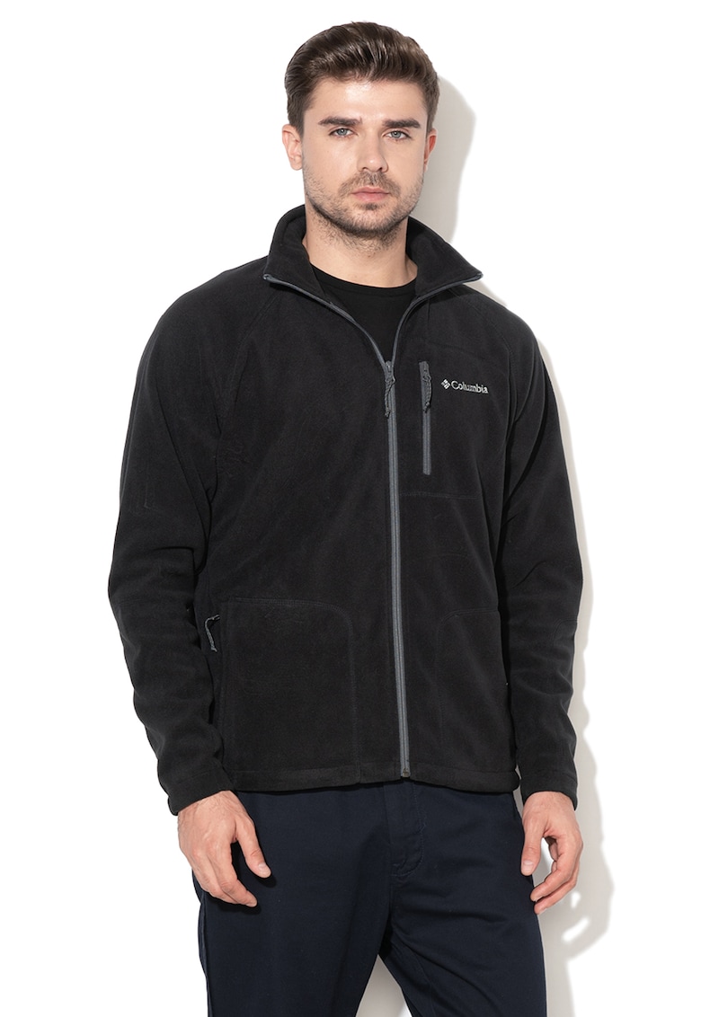 Bluza din fleece cu fermoar pentru trekking Fast Trek™ II - Negru