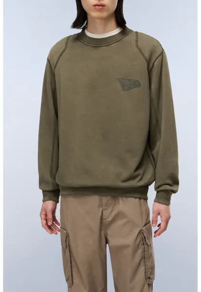 Bluza lejera de trening din bumbac cu imprimeu logo pe spate - Maro taupe/Kaki