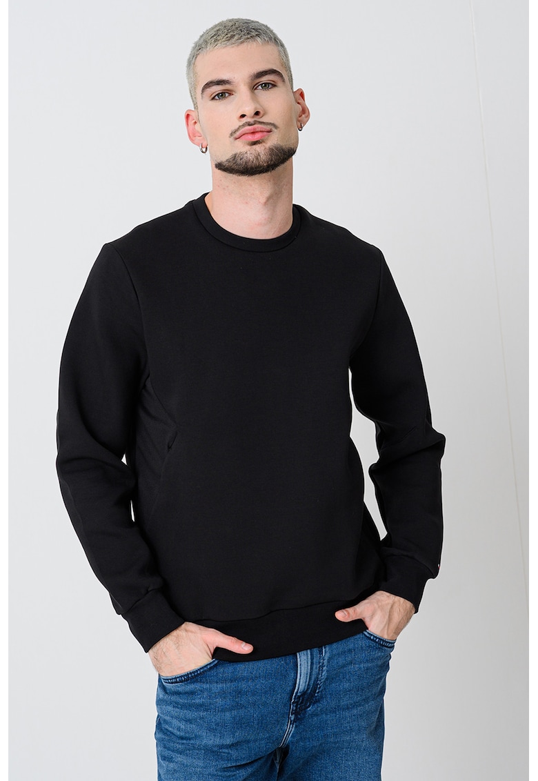Bluza regular fit de trening din amestec de bumbac - Negru