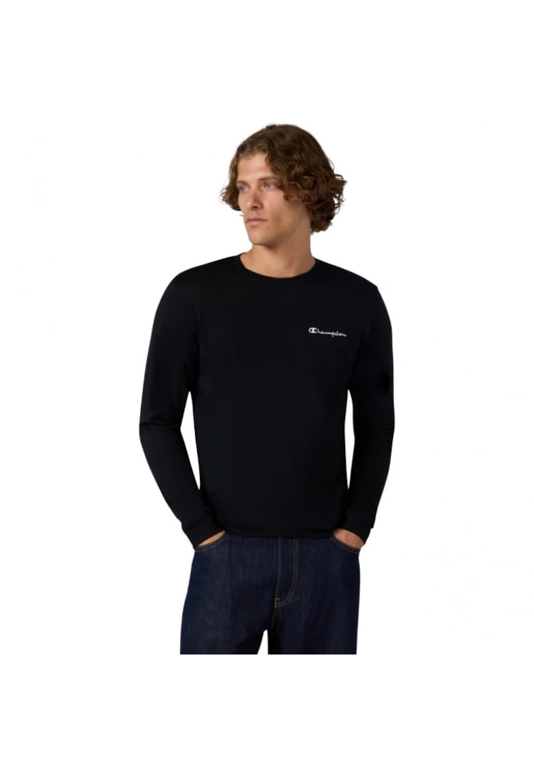 Bluza sport barbati  221799 Kk001 - cu maneca lunga - negru - bumbac